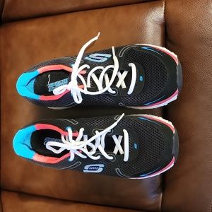 SKECHERS SPORT FLEX SOLE SNEAKER SHOE WOMEN'S 9M BLACK PINK ACCENT NEW